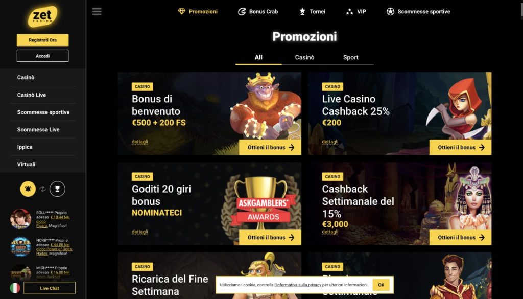 Zet Casino Promozioni